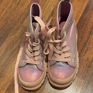Kids Pink iridescent fall winter boots size 12